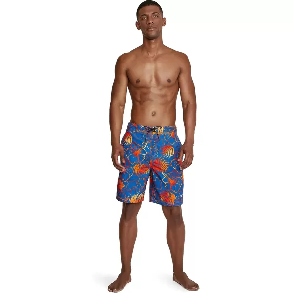 Mens Swim Trunk Knee Length Boardshort Bondi Printed20 Blend Bright Cobalt