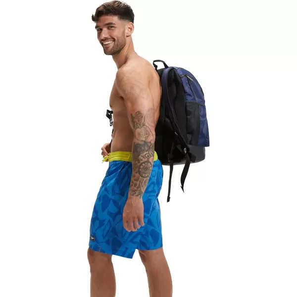 Mens Swim Trunk Knee Length Boardshort Bondi Printed20 Blue Bells