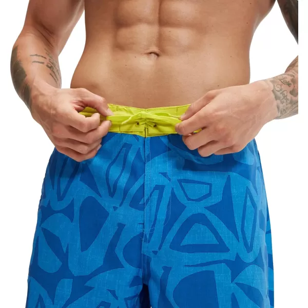 Mens Swim Trunk Knee Length Boardshort Bondi Printed20 Blue Bells