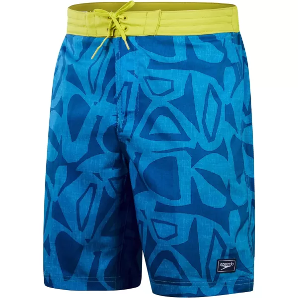 Mens Swim Trunk Knee Length Boardshort Bondi Printed20 Blue Bells