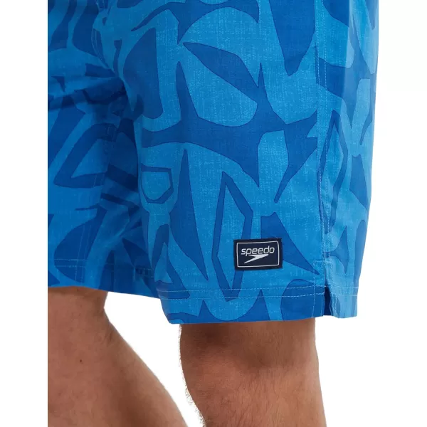 Mens Swim Trunk Knee Length Boardshort Bondi Printed20 Blue Bells