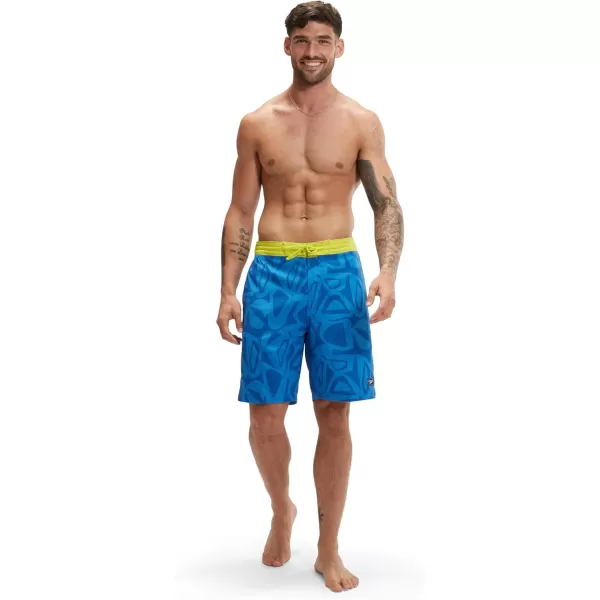 Mens Swim Trunk Knee Length Boardshort Bondi Printed20 Blue Bells