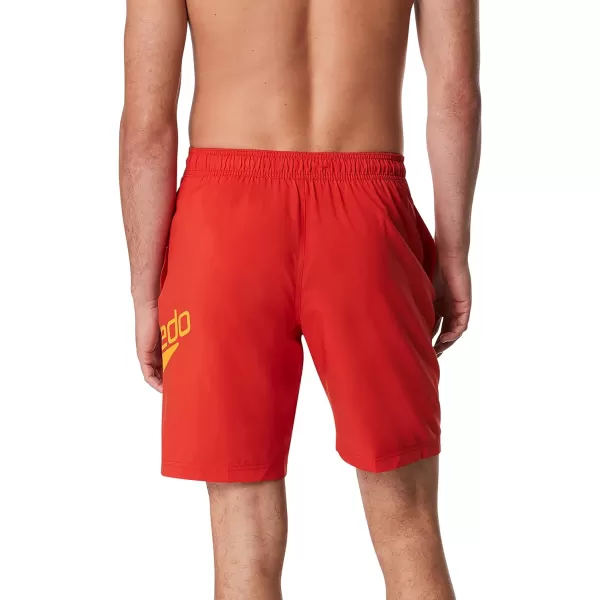 Mens Swim Trunk Knee Length Boardshort Bondi Printed20 Boom Molten Lava
