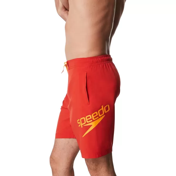 Mens Swim Trunk Knee Length Boardshort Bondi Printed20 Boom Molten Lava