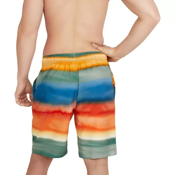 Mens Swim Trunk Knee Length Boardshort Bondi Printed20 Coastal Dark Ivy