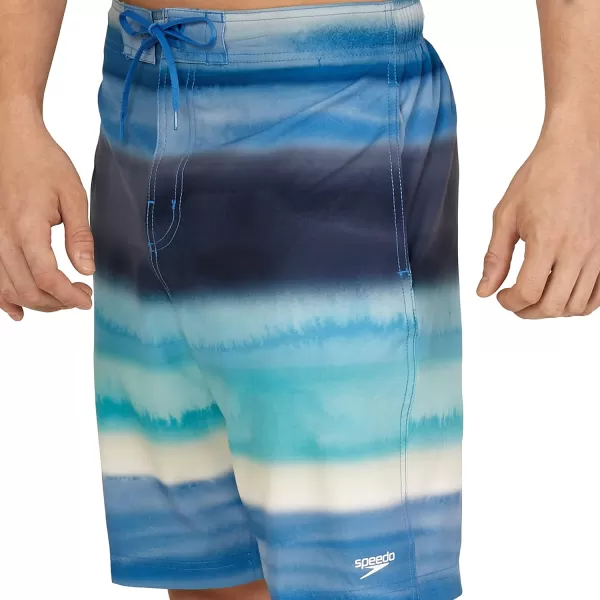 Mens Swim Trunk Knee Length Boardshort Bondi Printed20 Coastal Peacoat