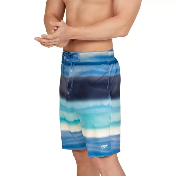 Mens Swim Trunk Knee Length Boardshort Bondi Printed20 Coastal Peacoat