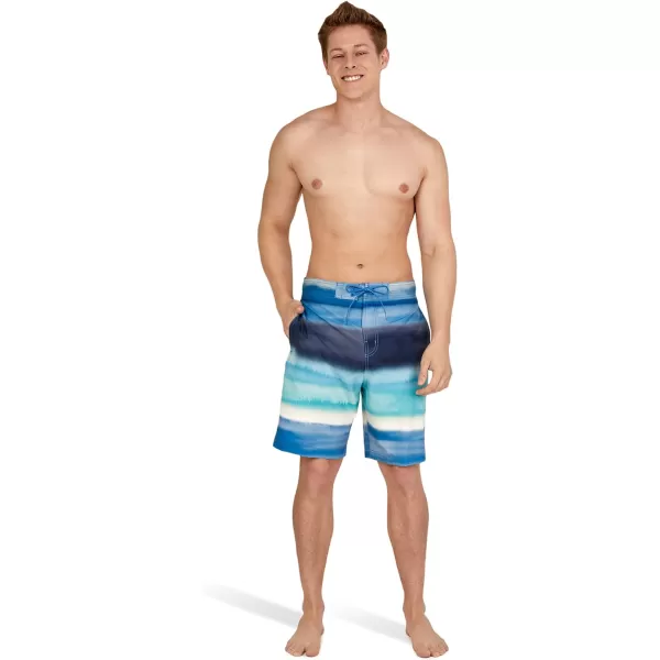 Mens Swim Trunk Knee Length Boardshort Bondi Printed20 Coastal Peacoat