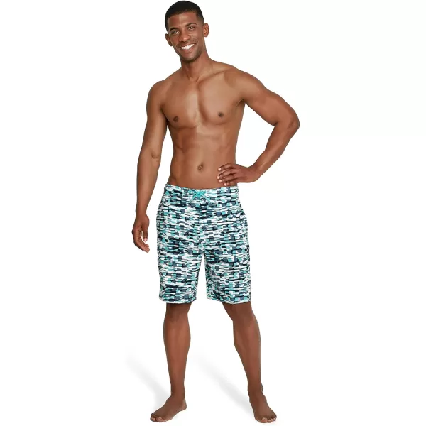 Mens Swim Trunk Knee Length Boardshort Bondi Printed20 Data Porcelain