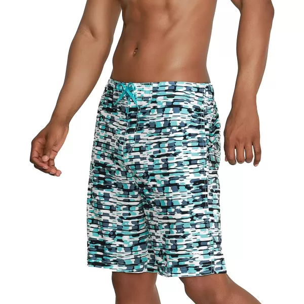 Mens Swim Trunk Knee Length Boardshort Bondi Printed20 Data Porcelain