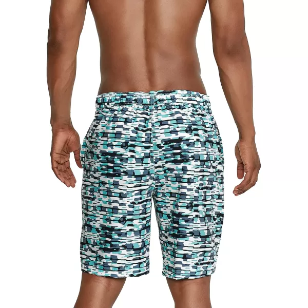 Mens Swim Trunk Knee Length Boardshort Bondi Printed20 Data Porcelain
