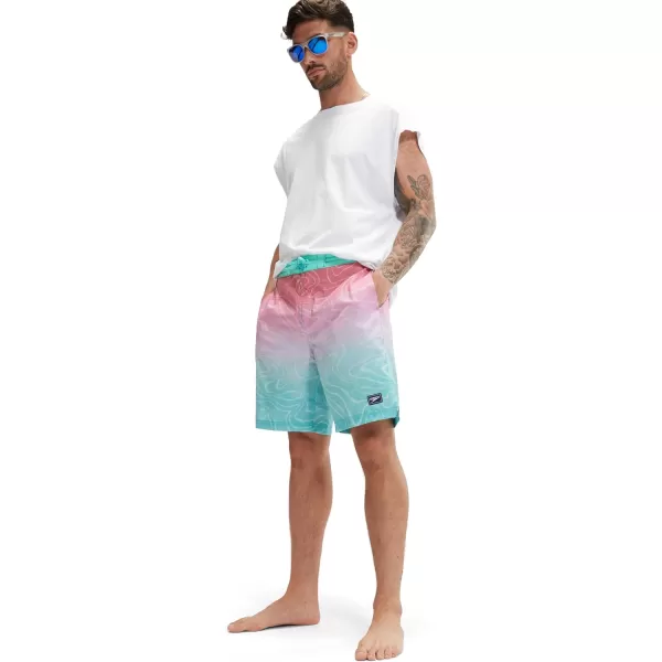Mens Swim Trunk Knee Length Boardshort Bondi Printed20 Grand Coast