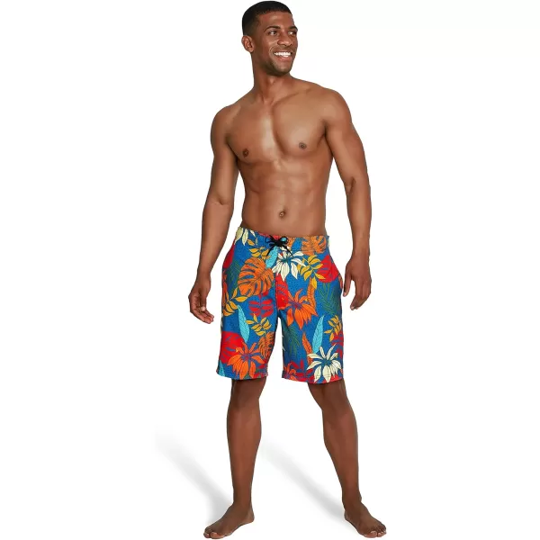 Mens Swim Trunk Knee Length Boardshort Bondi Printed20 Hothouse Vallarta Blue