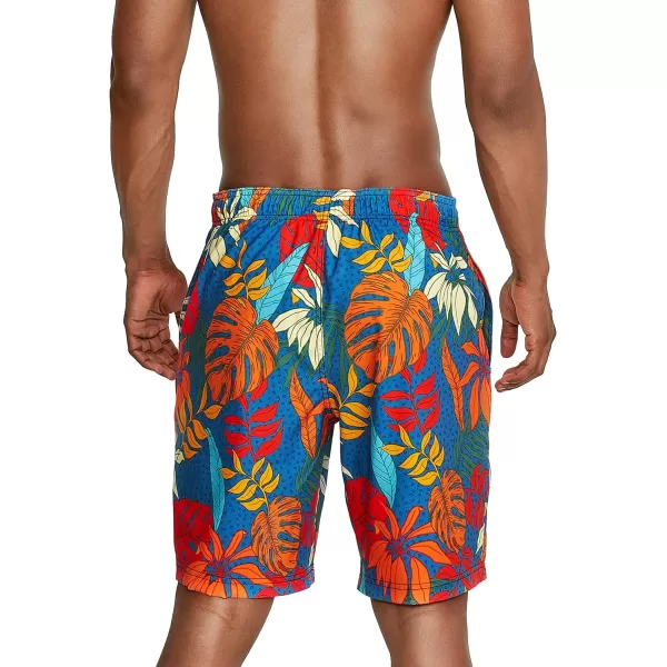 Mens Swim Trunk Knee Length Boardshort Bondi Printed20 Hothouse Vallarta Blue