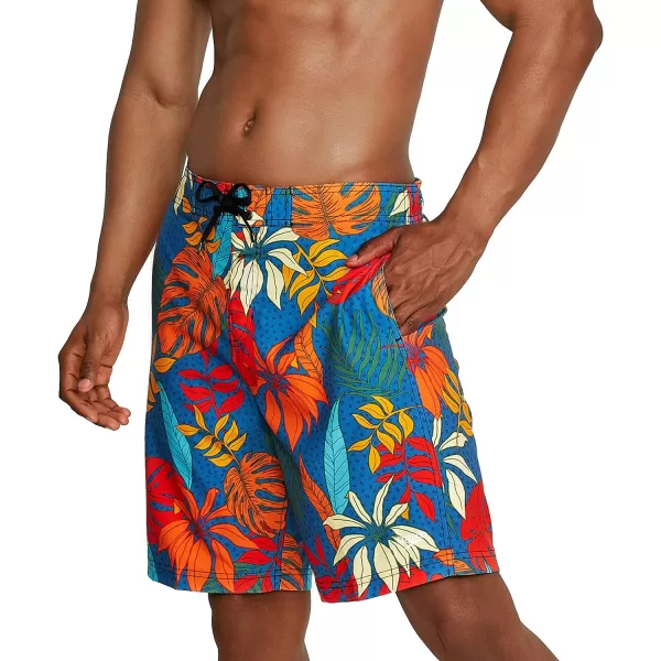 Mens Swim Trunk Knee Length Boardshort Bondi Printed20 Hothouse Vallarta Blue