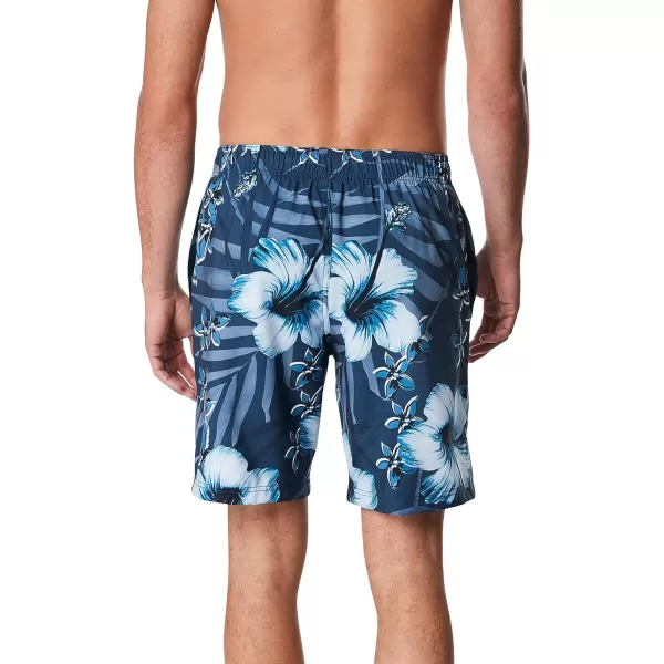 Mens Swim Trunk Knee Length Boardshort Bondi Printed20 Hover Vallarta Blue