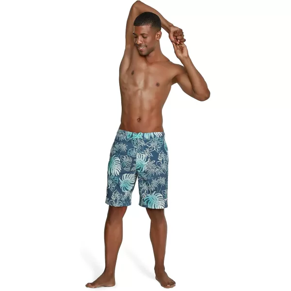 Mens Swim Trunk Knee Length Boardshort Bondi Printed20 Onshore Aqua Splash