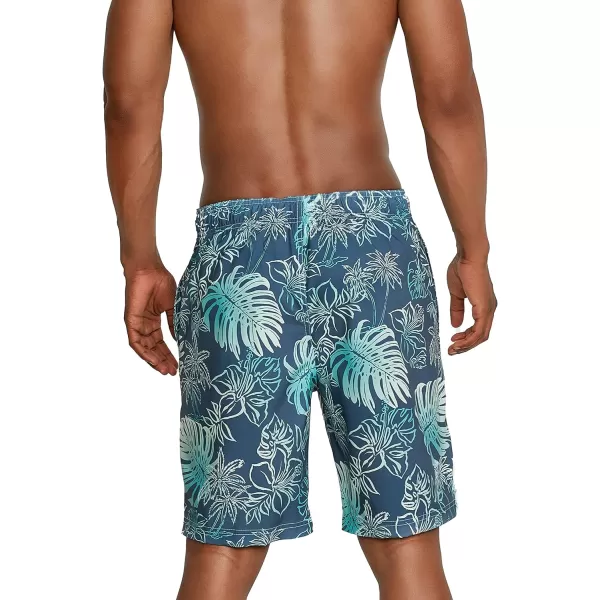 Mens Swim Trunk Knee Length Boardshort Bondi Printed20 Onshore Aqua Splash