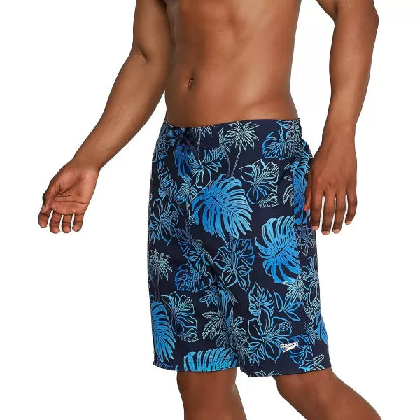 Mens Swim Trunk Knee Length Boardshort Bondi Printed20 Onshore China Blue
