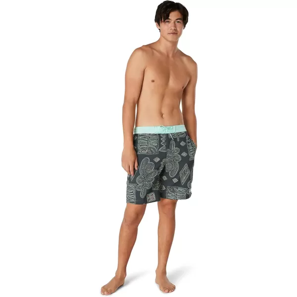 Mens Swim Trunk Knee Length Boardshort Bondi Printed20 Pear Desert Beach Glass