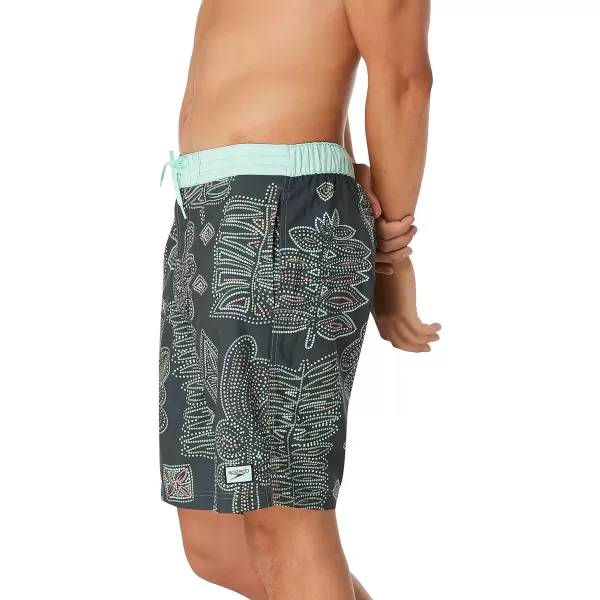 Mens Swim Trunk Knee Length Boardshort Bondi Printed20 Pear Desert Beach Glass