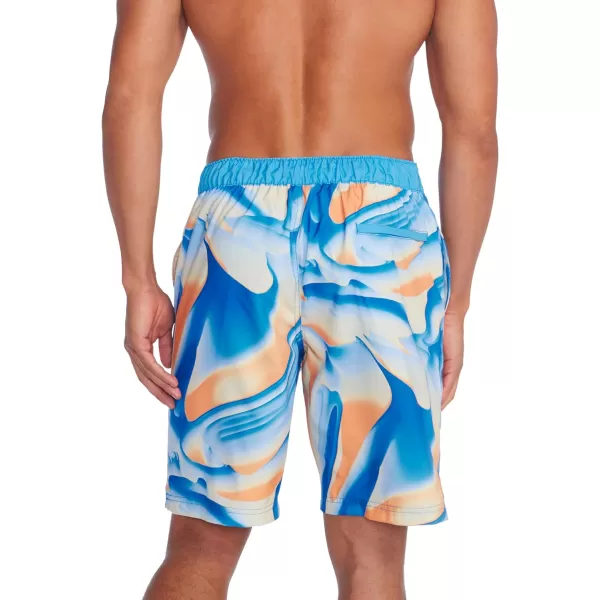 Mens Swim Trunk Knee Length Boardshort Bondi Printed20 Shore Swirl