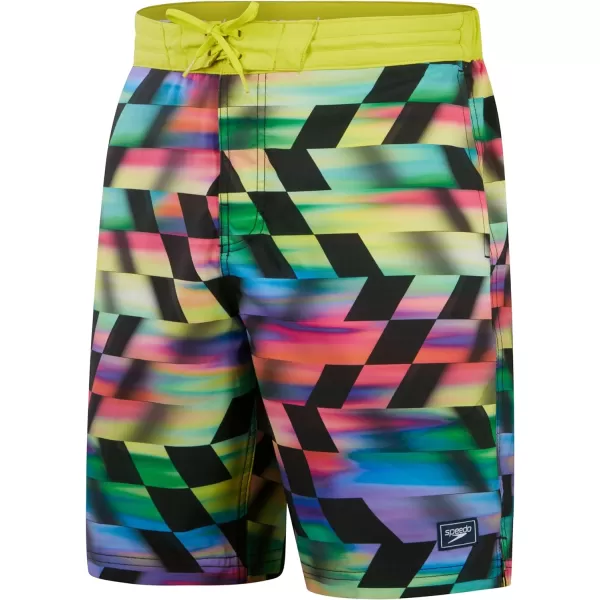 Mens Swim Trunk Knee Length Boardshort Bondi Printed20 Velo Blur