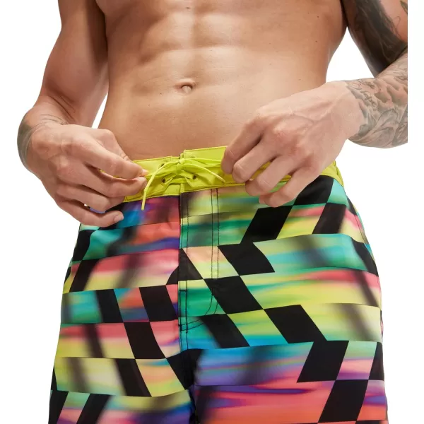 Mens Swim Trunk Knee Length Boardshort Bondi Printed20 Velo Blur