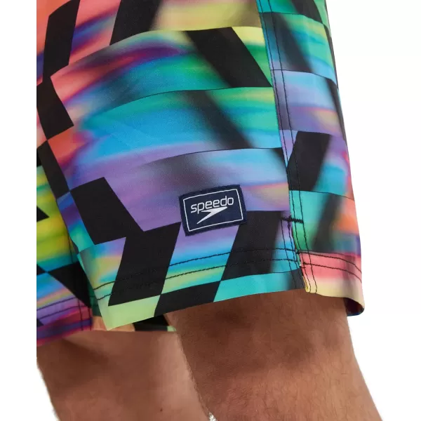 Mens Swim Trunk Knee Length Boardshort Bondi Printed20 Velo Blur