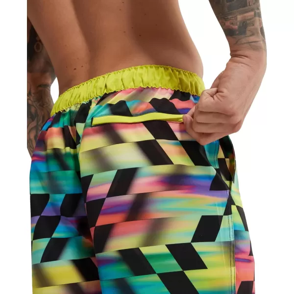 Mens Swim Trunk Knee Length Boardshort Bondi Printed20 Velo Blur