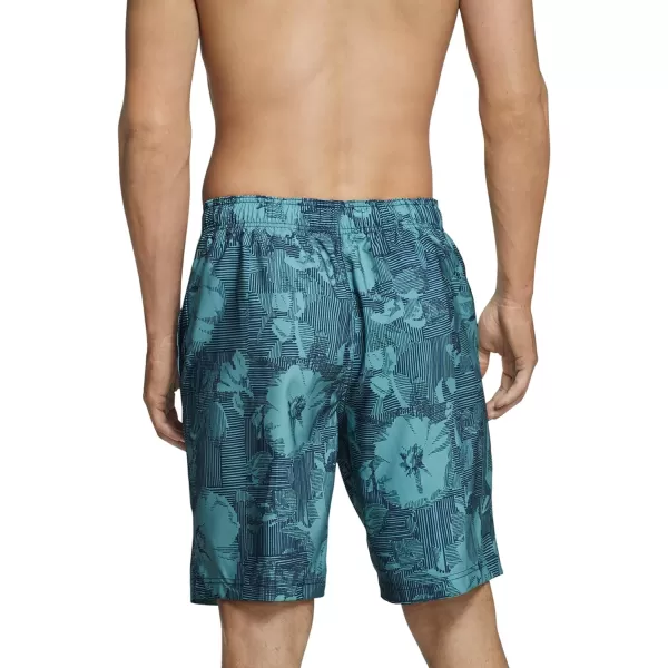 Mens Swim Trunk Knee Length Boardshort Bondi PrintedInsignia Blue