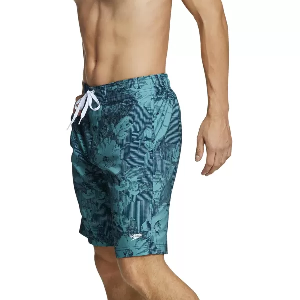 Mens Swim Trunk Knee Length Boardshort Bondi PrintedInsignia Blue