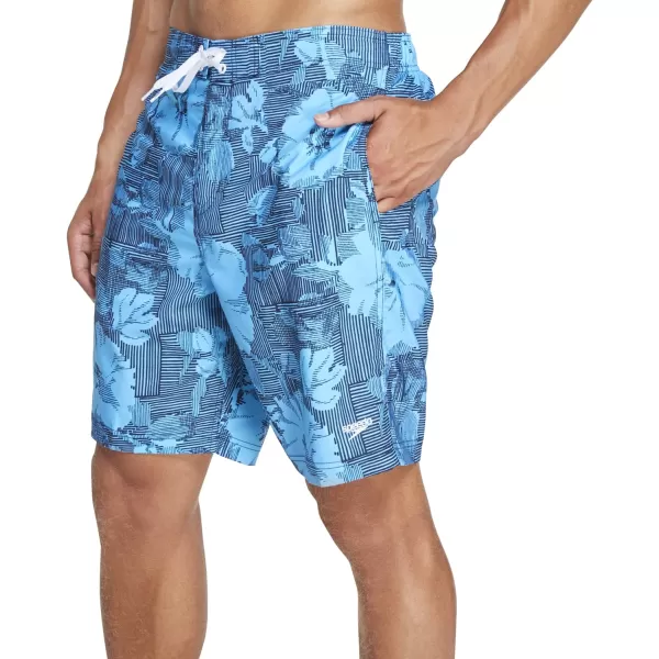 Mens Swim Trunk Knee Length Boardshort Bondi PrintedPeacoat