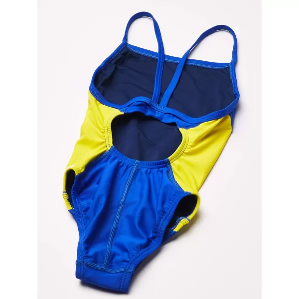 Speedo Big Girls Revolve Splice Energy Back Swimsuit22 SapphireGold