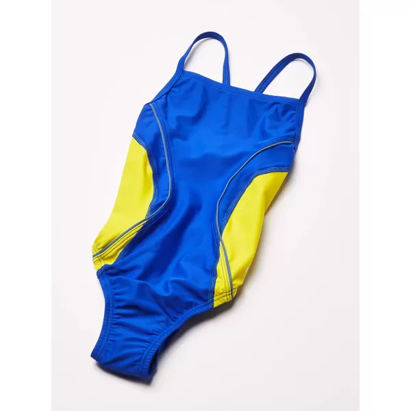 Speedo Big Girls Revolve Splice Energy Back Swimsuit22 SapphireGold