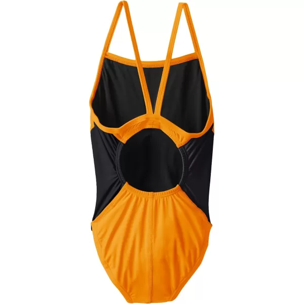 Speedo Big Girls Revolve Splice Energy Back Swimsuit28 Speedo Orange