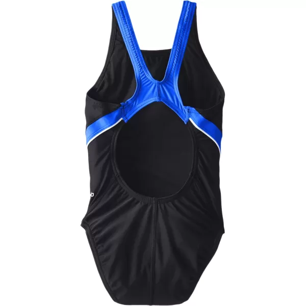 Speedo Big Girls Taper Splice Pulse Back SwimsuitBig Girls BlackSapphire