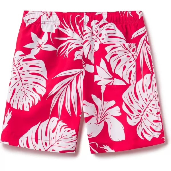 Speedo Boys Swim Trunk Mid Length Redondo PrintedPhilo Palm High Risk Red