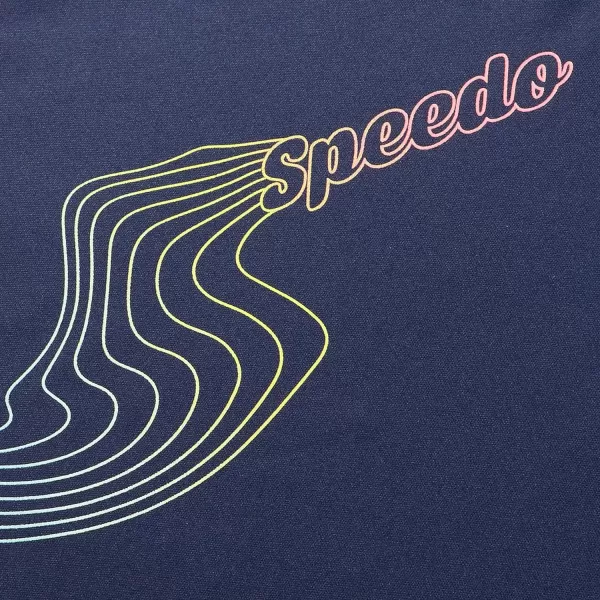 Speedo Boys UV Swim Shirt Long Sleeve Tee GraphicWave Peacoat