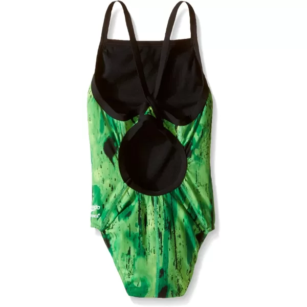 Speedo Girls Endurance Art School Flyback SwimsuitArt Speedo Green