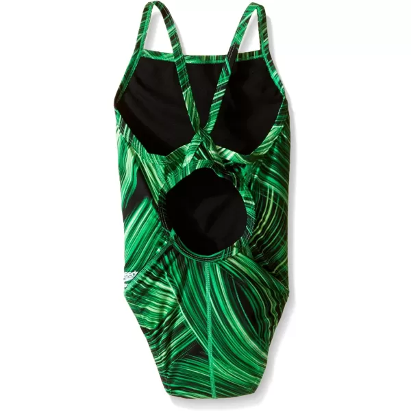Speedo Girls Endurance Turbo Stroke Drop Back SwimsuitTurbo Speedo Green