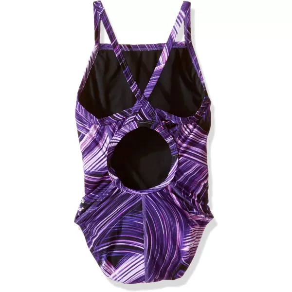 Speedo Girls Endurance Turbo Stroke Drop Back SwimsuitTurbo Speedo Purple