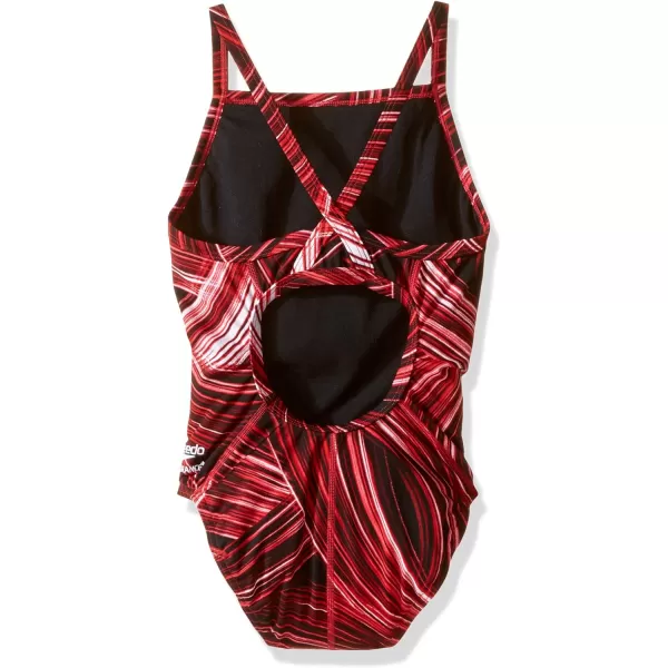 Speedo Girls Endurance Turbo Stroke Drop Back SwimsuitTurbo Speedo Red