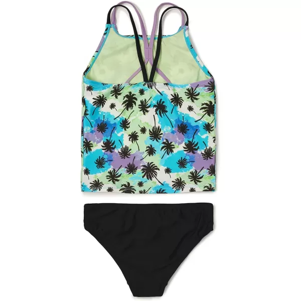 Speedo Girls Standard Swimsuit Two Piece Tankini Thin Strap Palm Fairy WrenSpeedo Girls Standard Swimsuit Two Piece Tankini Thin Strap Palm Fairy Wren