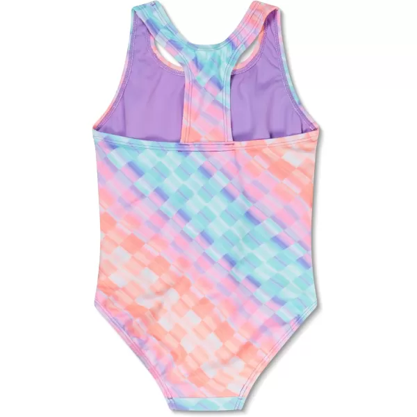 Speedo Girls Swimsuit One Piece Closed RacerbackOmbre Check