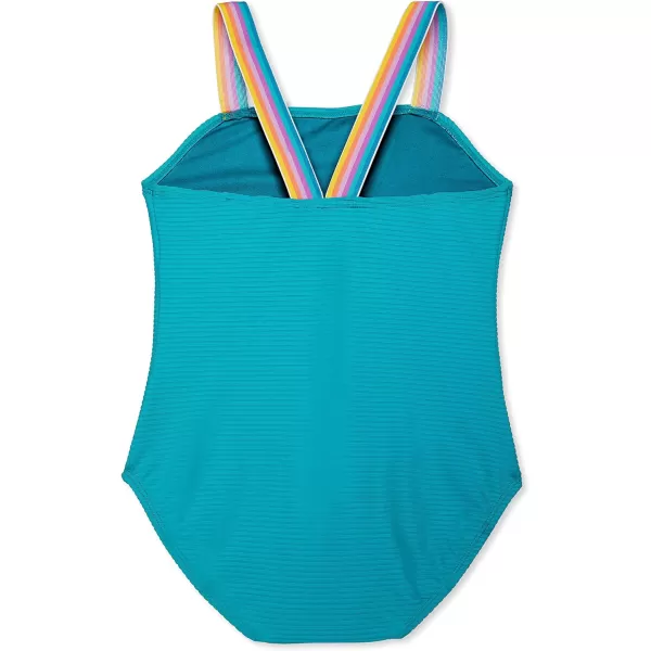 Speedo Girls Swimsuit One Piece Square Neck Thin StrapCeramic