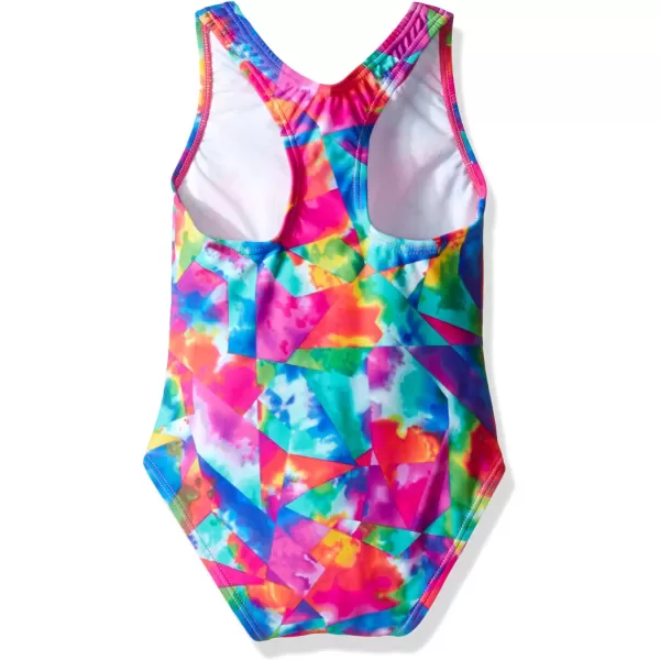 Speedo Girls Swimsuit One Piece Thick Strap Racer Back PrintedDiscontinuedMulti
