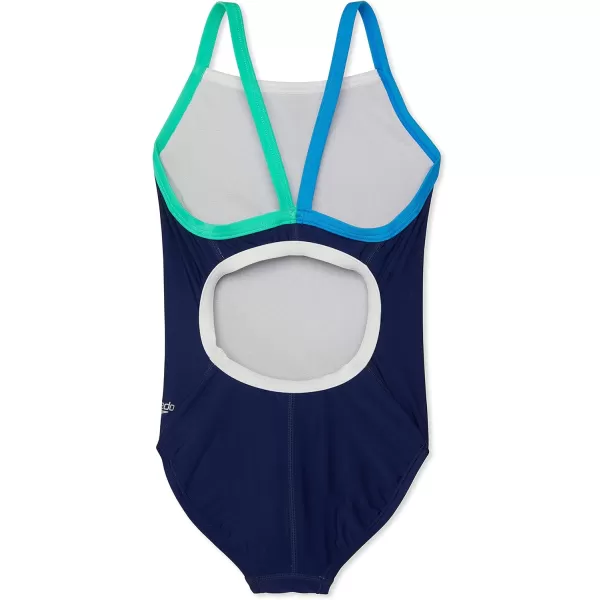 Speedo Girls Swimsuit One Piece Thin StrapsBlue Harmony