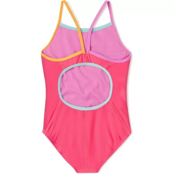 Speedo Girls Swimsuit One Piece Thin StrapsCoral Paradise