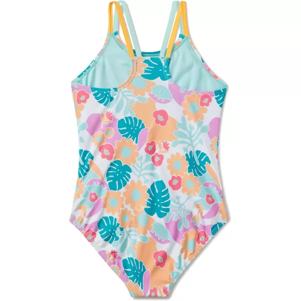 Speedo Girls Swimsuit One Piece Thin StrapsMock Orange